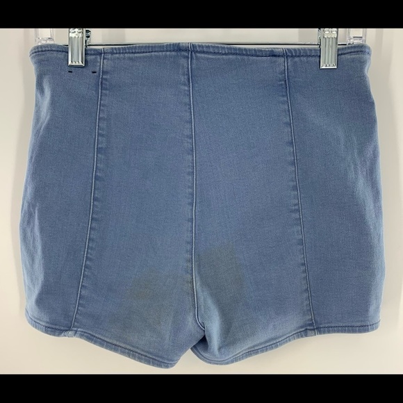 EXPRESS JEANS HIGH WAIST JEAN SHORTS SIDE ZIP 4 - Picture 5 of 5